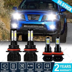 For Nissan Frontier 2005-2018 4X High/Low BEAM LED Headlight Fog Light Bulbs Kit