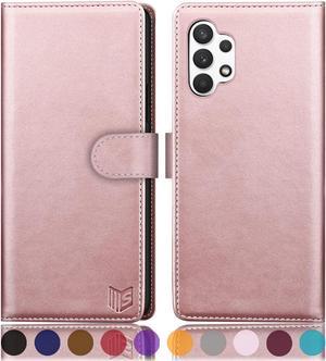 Zell For Samsung Galaxy A32 5G Rfid Blocking Wallet Case Credit Card HolderFlip Book Pu Leather Phone Case Shockproof Cover Cellphone Women Men For Samsung A32 5G Phone Case Wallet Rose Gold