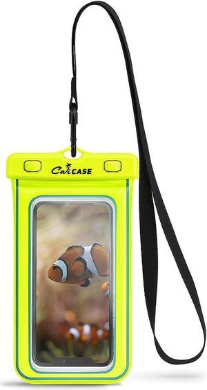 Zell Universal Waterproof Floating Phone Pouch  Ipx8 Waterproof Floating Phone Case With Lanyard For Iphone X14 S20S23 Pixel 17  Yellow Glow In Dark