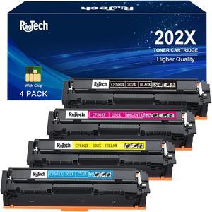 Zell 202X Toner Cartridge,Compatible Replacement For Hp 202A Cf500A Cf500X, For Color Laserjet Pro Mfp M281Fdw M281Cdw M254Dw M281Fdn M254 M281, With Upgraded Chip, Black Cyan Magenta Yellow, 4 Pack