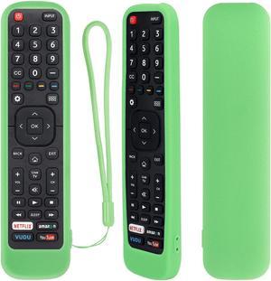 Protective Silicone Remote Case For Hisense En2A27 Erf2K60H Cover KidsFriendly AntiSlip Shockproof AntiLost Silicone Case SkinFriendly Washable With Lanyard Glow In Dark Green