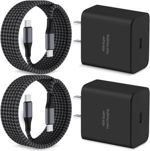 45W Fast Usb C Charger 2Pack Samsung Super Fast Charger Type C Charging Block With 6Ft Usb C To C Cable Cord For Samsung Galaxy S24 UltraS24S24S23 UltraS23S23S22S21 S20Note 20 Tab S9S8