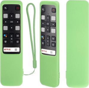 Protective Silicone Remote Case For Tcl Rc802V Fmr1 Fnr1 Smart Voice Remote Control Shockproof Washable And SkinFriendly AntiLost Remote Cover With Loop Glow In Dark Green