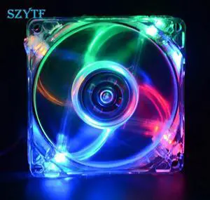 pc computer fan case cooling fan unit fan 8025 8cm with LED lights chassis fan 80*80*25