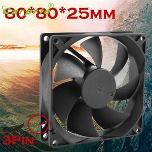 Quiet Cooling Fan 8cm/80mm/80x80x25mm DC 12V Silent Computer/PC/CPU Case Cooler