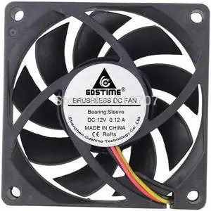 12V 3PIN 70mm 7cm 70x70x15mm Sleeve Bearing DC Fan Brushless Computer PC Case Cooling Cooler Fan