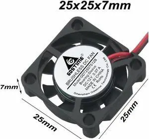 2 pcs DC Cooling Fan 25x25x7mm Micro Radiator 25x25mm 12V 2507 25mm x 7mm PH2.0 2 Pin Small Brushless Cooler