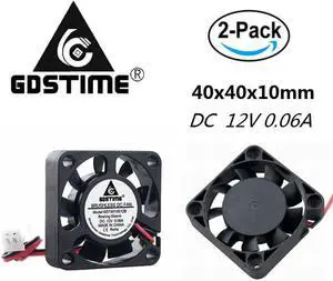 2 pcs DC 2.0 2Pin 12V 40x40x10mm 40mm x 10mm PC Computer Case Brushless Cooling Fan 4cm 9 Blades
