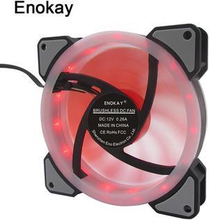 Enokay 120mm Computer Case Super Silence Fan with LED Lights Computer PC Case Power Supply Cooling Fan Cpu Cooler Fan