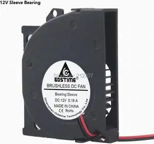 2 Pieces 50x40x10mm 5010S 50mm 12V Computer Brushless Turbo Cooling DC Blower Fan