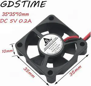 2 Pieces 3.5cm 35x35x10mm 5V Brushless DC Cooling Fan 35mm x 10mm 3510 Mini Cooler 2Pin 2.0