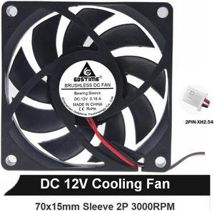 2pcs 7cm/70mm/70x70x15mm Fan 12V DC 2Pin Cooling Case/CPU/Computer Cooler Drop shipping