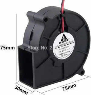 DC 24V 2Pin 7CM 75mm X 30MM 70MM Brushless Cooling Blower Fan 24 Volt