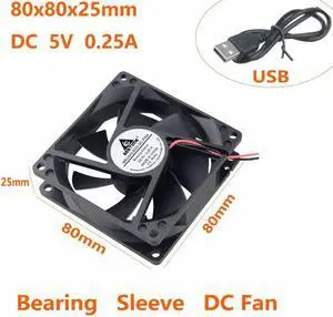DC 5V 80mm x 25mm USB Connector 8cm PC Computer Cooling Fan 80x80x25mm Mute Brushless Motor Cooler 8025