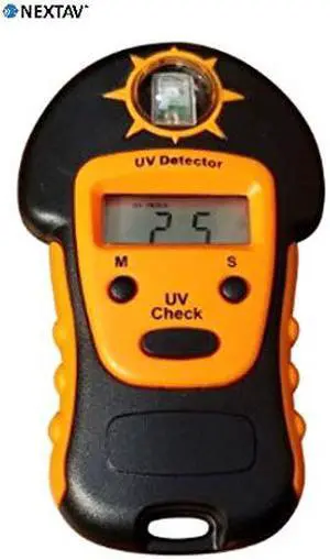 NEXTAV UV Detector for Measuring Harmful Ultraviolet Light Radiations - Portable UV Intensity Meter & UV Sun Light Strength Tester - Digital UV Index Sensor & Handheld UV Detector - 3A Round