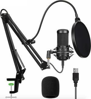 Aokeo Professional USB Streaming Podcast PC Condenser Microphone With Stand+Pop