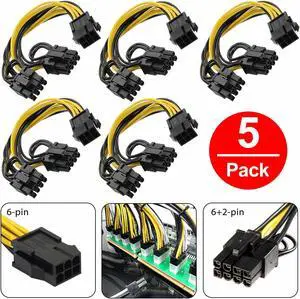 5X PCI-E 6-pin to 2x 6+2-pin 6-pin / 8-pin Power Splitter Cable PCIE PCI Express 5X PCI-E 6-pin to 2x 6+2-pin 6-pin / 8-pin Power Splitter Cable PCIE PCI Express