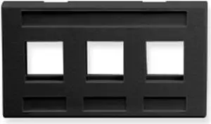 ICC IC107FM3BK FACEPLATE, FURNITURE, 3-PORT, BLACK