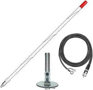 FIRESTIK FG2DDW Firestik 2' (61cm) Single Roof Mount NGP Kit Complete (White)
