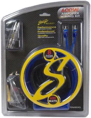 Stinger 8 Ga Copper 600w Amp Kit W/blue Twisted Rca