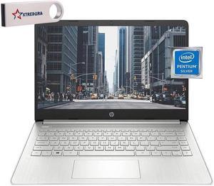 HP 14 Inch HD Student&Business Laptop, Intel Pentium N5030,4GB,128GB SSD, Intel UHD Graphics,  Wifi, Bluetooth, Windows 11 Home, Silver/XTREDURA FLASH DRIVE