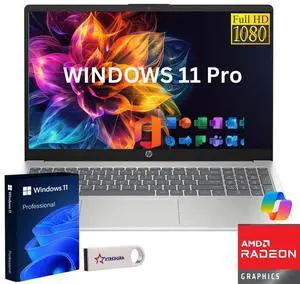 HP 17 Home & Business Laptop,17.3" FHD 1920 x 1080 , AMD Ryzen 5  7520U (Beat i5-1135G4) 8GB DDR5 RAM, 1TB SSD, Webcam, Bluetooth, Wi-Fi, MS Office License  Windows 11 Pro/XTREDURA FLASH Drive