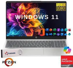 HP 17 Home & Business Laptop,17.3" FHD 1920 x 1080 , AMD Ryzen 5  7520U (Beat i5-1135G4) 8GB DDR5 RAM, 2TB SSD, Webcam, Bluetooth, Wi-Fi, MS Office License  Windows 11 Home/XTREDURA FLASH Drive