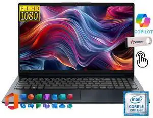Lenovo Ideapad 1i 15.6" FHD Touchscreen Business&Home Laptop, 13th Intel Core i5-1334U Upto 4.6GHz, 16GB RAM, 2TB PCle SSD, Windows 11 Home, Lifetime Microsoft Office License, Blue