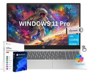 HP 15.6 HD Touchscreen Business&Home  Laptop - with Microsoft Office Lifetime License,13th Generation Intel core i3-1315U 6-Core Processor 24GB RAM, 512 GB PCIe SSD Windows 11 Pro/Xtredura Flash Drive