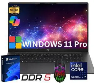 HP OmniBook 3 AI PC Laptop 17.3" FHD IPS Display Intel Ultra 7 255U Up to 5.2GHz 12 Core, 32GB DDR5, 512GB SSD, Wi-Fi 7 Windows 11 Pro/ LED Mouse HP OmniBook 3 AI PC Laptop 17.3" FHD IPS Display Intel Ultra 7 255U Up to 5.2GHz 12 Core, 32GB DDR5, 512GB SSD, Wi-Fi 7 Windows 11 Pro/ LED Mouse