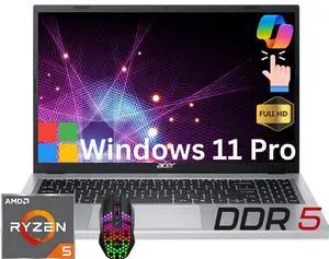 Acer Aspire 3 15 15.6" Full HD Touch Business Laptop AMD Ryzen 5 7520U (Beat intel i7-1355U) 16GB DDR5 RAM 1TB SSD Wi-Fi 6 BT 5.1 HDMI 2.1Windowss 11 Pro Silver Acer Aspire 3 15 15.6" Full HD Touch Business Laptop AMD Ryzen 5 7520U (Beat intel i7-1355U) 16GB DDR5 RAM 1TB SSD Wi-Fi 6 BT 5.1 HDMI 2.1Windowss 11 Pro Silver