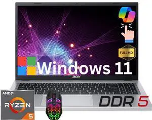 Acer Aspire 3 15 15.6" Full HD Touch Business Laptop AMD Ryzen 5 7520U (Beat intel i7-1355U) 16GB DDR5 RAM 512GB SSD Wi-Fi 6 BT 5.1 HDMI 2.1Windowss 11 Home Silver Acer Aspire 3 15 15.6" Full HD Touch Business Laptop AMD Ryzen 5 7520U (Beat intel i7-1355U) 16GB DDR5 RAM 512GB SSD Wi-Fi 6 BT 5.1 HDMI 2.1Windowss 11 Home Silver