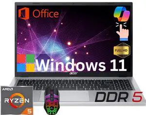 Acer Aspire 3 15 15.6" Full HD Touch Business Laptop AMD Ryzen 5 7520U (Beat intel i7-1355U) 16GB DDR5 RAM 512GB SSD Wi-Fi 6 BT 5.1 HDMI 2.1Lifetime MS Office Windowss 11 Home Silver Acer Aspire 3 15 15.6" Full HD Touch Business Laptop AMD Ryzen 5 7520U (Beat intel i7-1355U) 16GB DDR5 RAM 512GB SSD Wi-Fi 6 BT 5.1 HDMI 2.1Lifetime MS Office Windowss 11 Home Silver