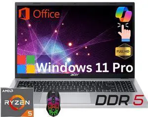 Acer Aspire 3 15 15.6" Full HD Touch Business Laptop AMD Ryzen 5 7520U (Beat intel i7-1355U) 16GB DDR5 RAM 256GB SSD Wi-Fi 6 BT 5.1 HDMI 2.1Lifetime MS Office Windowss 11 Pro Silver Acer Aspire 3 15 15.6" Full HD Touch Business Laptop AMD Ryzen 5 7520U (Beat intel i7-1355U) 16GB DDR5 RAM 256GB SSD Wi-Fi 6 BT 5.1 HDMI 2.1Lifetime MS Office Windowss 11 Pro Silver