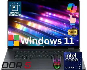 HP OmniBook X Flip 2-in-1 16 AI PC Laptop 16" FHD+ Touch IPS Display Intel Ultra 7 256V (Beats i7-13620H) 16GB DDR5, 2TB SSD, Wi-Fi 7, Backlit Keyboard, Win11 Home/ LED Mouse HP OmniBook X Flip 2-in-1 16 AI PC Laptop 16" FHD+ Touch IPS Display Intel Ultra 7 256V (Beats i7-13620H) 16GB DDR5, 2TB SSD, Wi-Fi 7, Backlit Keyboard, Win11 Home/ LED Mouse