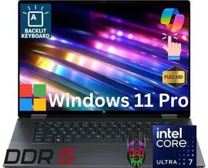 HP 16 Business AI PC 2-in-1 Flip Laptop 16" FHD+ Touch IPS Display Intel Ultra 7 256V (Beats i7-13620H) 16GB DDR5, 2TB SSD, Wi-Fi 7, Backlit Keyboard, Win11 Pro/ LED Mouse HP 16 Business AI PC 2-in-1 Flip Laptop 16" FHD+ Touch IPS Display Intel Ultra 7 256V (Beats i7-13620H) 16GB DDR5, 2TB SSD, Wi-Fi 7, Backlit Keyboard, Win11 Pro/ LED Mouse
