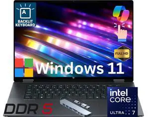 HP OmniBook X Flip 2-in-1 16 AI PC Laptop 16" FHD+ Touch IPS Display Intel Ultra 7 256V (Beats i7-13620H) 16GB DDR5, 2TB SSD, Wi-Fi 7, Backlit Keyboard, Win11 Home/HUB HP OmniBook X Flip 2-in-1 16 AI PC Laptop 16" FHD+ Touch IPS Display Intel Ultra 7 256V (Beats i7-13620H) 16GB DDR5, 2TB SSD, Wi-Fi 7, Backlit Keyboard, Win11 Home/HUB