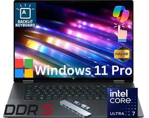 HP 16 Business AI PC 2-in-1 Flip Laptop 16" FHD+ Touch IPS Display Intel Ultra 7 256V (Beats i7-13620H) 16GB DDR5, 2TB SSD, Wi-Fi 7, Backlit Keyboard, Win11 Pro/HUB HP 16 Business AI PC 2-in-1 Flip Laptop 16" FHD+ Touch IPS Display Intel Ultra 7 256V (Beats i7-13620H) 16GB DDR5, 2TB SSD, Wi-Fi 7, Backlit Keyboard, Win11 Pro/HUB