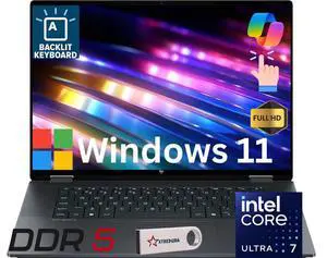 HP OmniBook X Flip 2-in-1 (Envy Next Brand) 16 AI PC Laptop 16" FHD+ Touch Intel Ultra 7 256V (Beats i7-13620H) 16GB DDR5, 1TB SSD, Wi-Fi 7, Backlit Keyboard, Win11 Home/Flash Drive HP OmniBook X Flip 2-in-1 (Envy Next Brand) 16 AI PC Laptop 16" FHD+ Touch Intel Ultra 7 256V (Beats i7-13620H) 16GB DDR5, 1TB SSD, Wi-Fi 7, Backlit Keyboard, Win11 Home/Flash Drive
