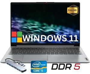 Lenovo Ideapad Slim 3i 15.6" Full HD Business&Home Laptop, 13th Intel Core i5-1335U Upto 4.6GHz, 12GB DDR5 RAM, 256GB PCle SSD, Windows 11 Home, Grey/HUB Lenovo Ideapad Slim 3i 15.6" Full HD Business&Home Laptop, 13th Intel Core i5-1335U Upto 4.6GHz, 12GB DDR5 RAM, 256GB PCle SSD, Windows 11 Home, Grey/HUB