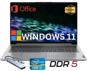 Lenovo Ideapad Slim 3i 15.6" Full HD Business&Home Laptop, 13th Intel Core i5-1335U Upto 4.6GHz, 16GB DDR5 RAM, 1TB PCle SSD, Windows 11 Home, Lifetime Microsoft Office License, Grey/HUB Lenovo Ideapad Slim 3i 15.6" Full HD Business&Home Laptop, 13th Intel Core i5-1335U Upto 4.6GHz, 16GB DDR5 RAM, 1TB PCle SSD, Windows 11 Home, Lifetime Microsoft Office License, Grey/HUB