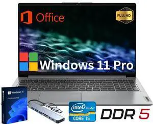 Lenovo Ideapad Slim 3i 15.6" Full HD Business&Home Laptop, 13th Intel Core i5-1335U Upto 4.6GHz, 12GB DDR5 RAM, 256GB PCle SSD, Windows 11 Pro, Lifetime Microsoft Office License, Grey/HUB Lenovo Ideapad Slim 3i 15.6" Full HD Business&Home Laptop, 13th Intel Core i5-1335U Upto 4.6GHz, 12GB DDR5 RAM, 256GB PCle SSD, Windows 11 Pro, Lifetime Microsoft Office License, Grey/HUB