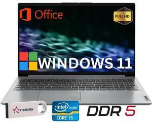 Lenovo Ideapad Slim 3i 15.6" Full HD Business&Home Laptop, 13th Intel Core i5-1335U Upto 4.6GHz, 16GB DDR5 RAM, 512GB PCle SSD, Windows 11 Home, Lifetime Microsoft Office License, Grey/Flash Drive Lenovo Ideapad Slim 3i 15.6" Full HD Business&Home Laptop, 13th Intel Core i5-1335U Upto 4.6GHz, 16GB DDR5 RAM, 512GB PCle SSD, Windows 11 Home, Lifetime Microsoft Office License, Grey/Flash Drive