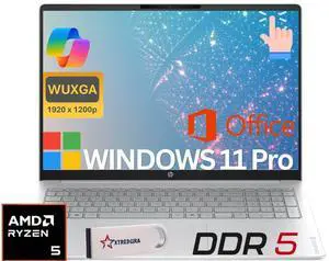 HP OmniBook3 16 AI PC Laptop 16" FHD+ Touchscreen AMD Ryzen 5 40 (Up to 4.3GHz 4 Core), 8GB DDR5, 256GB SSD,AMD Radeon 610M, Lifetime Office, Windows 11 Pro/ Flash Drive HP OmniBook3 16 AI PC Laptop 16" FHD+ Touchscreen AMD Ryzen 5 40 (Up to 4.3GHz 4 Core), 8GB DDR5, 256GB SSD,AMD Radeon 610M, Lifetime Office, Windows 11 Pro/ Flash Drive
