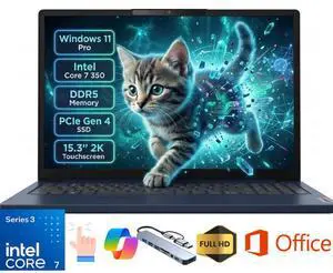 Lenovo Ideapad Slim 3i 15.3" Full HD Touch 120Hz Business&Home Laptop, Intel Core 7 350 Beat I7-13620H, 16GB DDR5 RAM, 512GB PCle SSD, Windows 11 Pro, Lifetime Microsoft Office License, Blue/HUB Lenovo Ideapad Slim 3i 15.3" Full HD Touch 120Hz Business&Home Laptop, Intel Core 7 350 Beat I7-13620H, 16GB DDR5 RAM, 512GB PCle SSD, Windows 11 Pro, Lifetime Microsoft Office License, Blue/HUB
