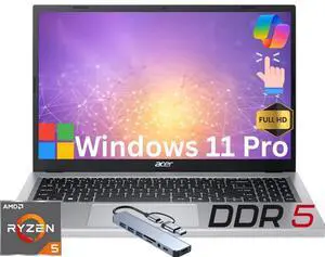 Acer Aspire 3 15 15.6" Full HD Touch Business Laptop AMD Ryzen 5 7520U (Beat intel i7-1355U) 16GB DDR5 RAM 512GB SSD Wi-Fi 6 BT 5.1 HDMI 2.1Windowss 11 Pro Silver Acer Aspire 3 15 15.6" Full HD Touch Business Laptop AMD Ryzen 5 7520U (Beat intel i7-1355U) 16GB DDR5 RAM 512GB SSD Wi-Fi 6 BT 5.1 HDMI 2.1Windowss 11 Pro Silver