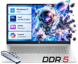 HP OmniBook3 17 AI PC Laptop 17.3" FHD IPS Display Intel Ultra 5 225U (Beats i5-1334U)Up to 4.8GHz 12 Core, 16GB DDR5, 512GB SSD, Wi-Fi 7 Windows 11 Home/ HUB HP OmniBook3 17 AI PC Laptop 17.3" FHD IPS Display Intel Ultra 5 225U (Beats i5-1334U)Up to 4.8GHz 12 Core, 16GB DDR5, 512GB SSD, Wi-Fi 7 Windows 11 Home/ HUB