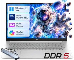 HP OmniBook3 17 AI PC Laptop 17.3" FHD IPS Display Intel Ultra 5 225U (Beats i5-1334U) Up to 4.8GHz 12 Core, 24GB DDR5, 512GB SSD, Wi-Fi 7 Windows 11 Pro/ HUB HP OmniBook3 17 AI PC Laptop 17.3" FHD IPS Display Intel Ultra 5 225U (Beats i5-1334U) Up to 4.8GHz 12 Core, 24GB DDR5, 512GB SSD, Wi-Fi 7 Windows 11 Pro/ HUB