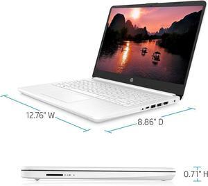 New HP 14"  HD Intel Celeron N4120 1.1 GHz Intel UHD Graphics 600 4GB Memory 64GB eMMC HDMI USB A 3.0; USB C 3.0 Bluetooth, Wi-Fi 11.5 hours Windws 11 Home Snowflake White