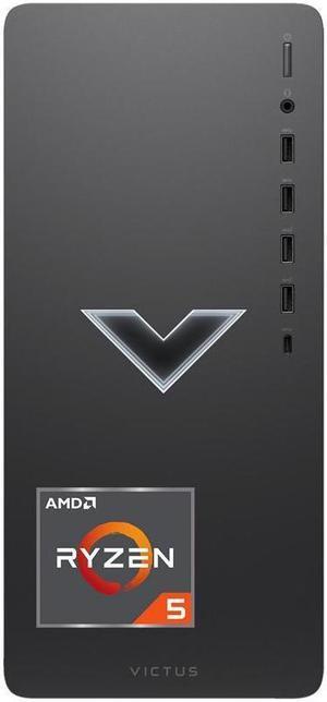 HP Victus Gaming Tower Desktop, AMD Ryzen 5 5600G Processo, AMD Radeon RX 6400, 8GB RAM, 256 SSD, Wi-Fi, RJ-45, HDMI, Display Port, Windows 10 Pro, Wired KB & Mouse, Black